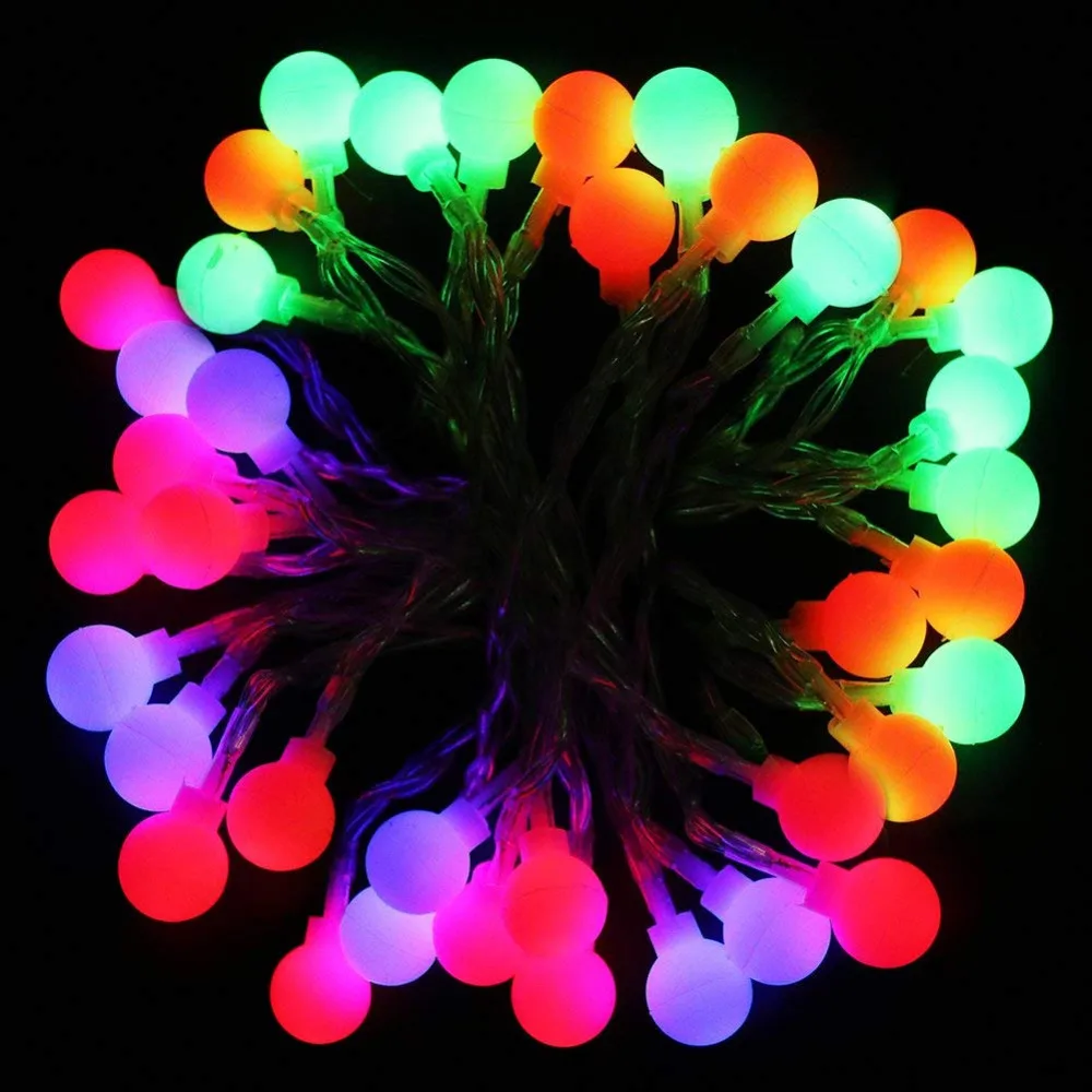 10M USB 5V Ball LED String ไฟคริสต์มาสวันหยุดงานแต่งงานเทศกาลตกแต่ง Garland Fairy ไฟ