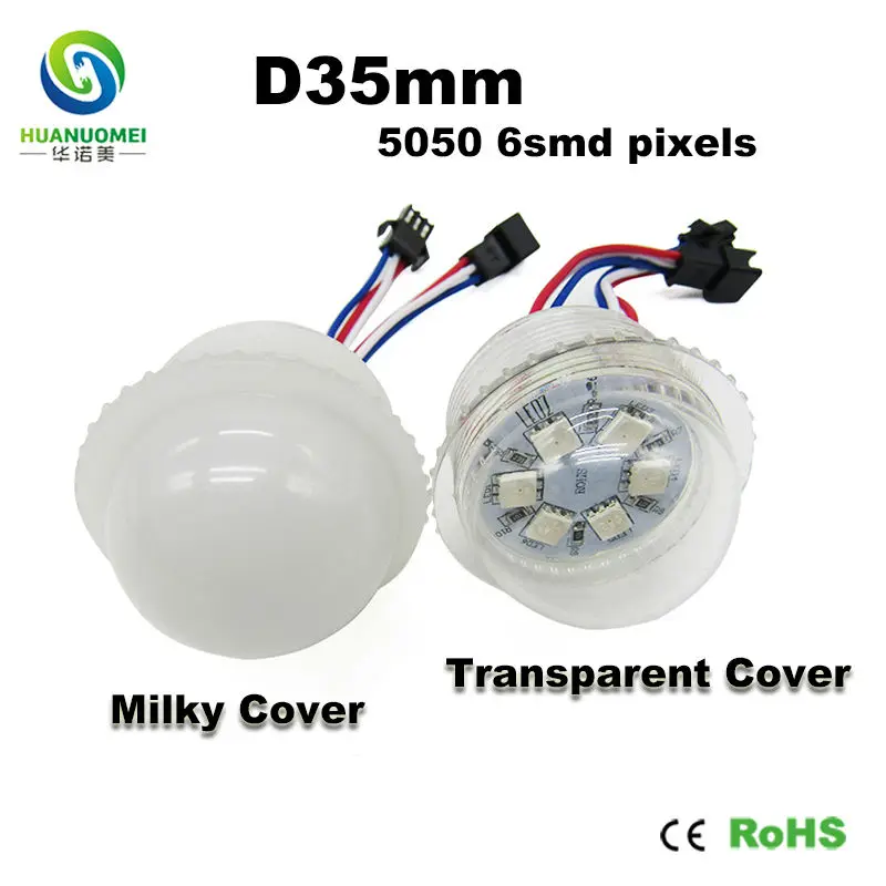 

High Resolution LED Matrix Display Module 35mm 6LEDs UCS1903 Digital Bulb Lamp Full Color SMD5050 Addressable Pixel Light Source