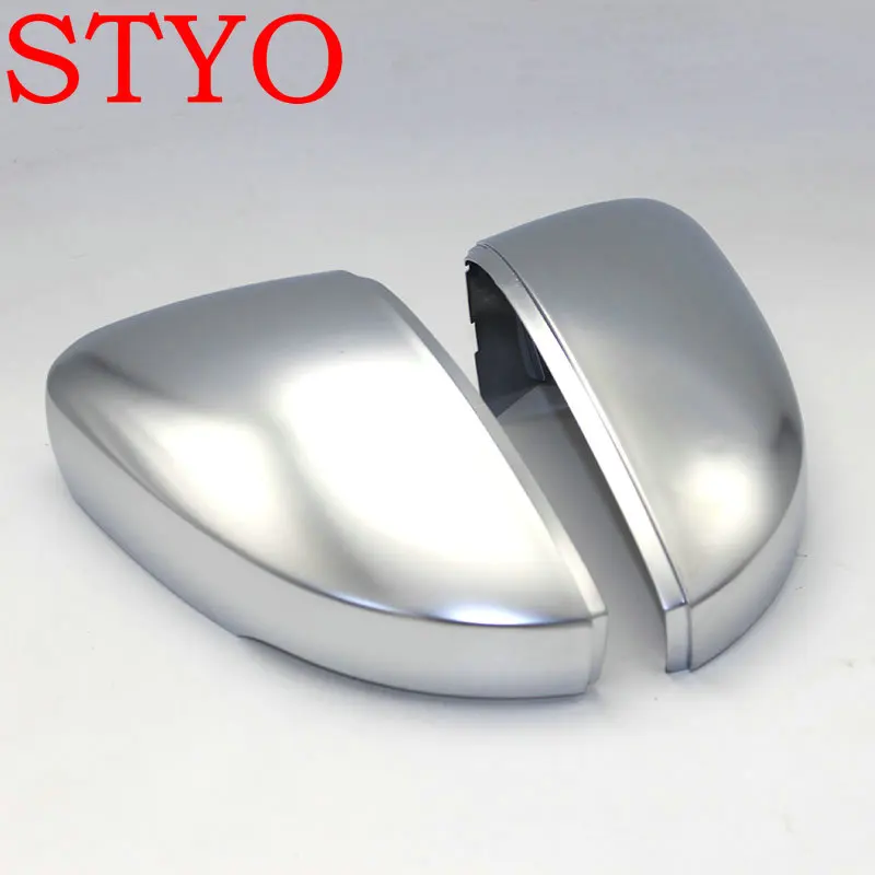 STYO Car Rearview Mirror Case Chrome Matt Cover Satin Finish Mirror Cover shell For VW POLO 2014-2016