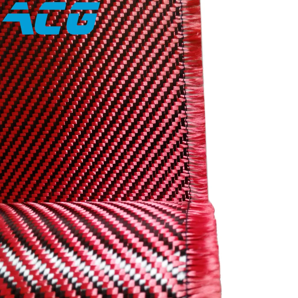 200g  Plain/Twill Weave Hybrid Colorful Carbon Fiber Kevlar Cloth