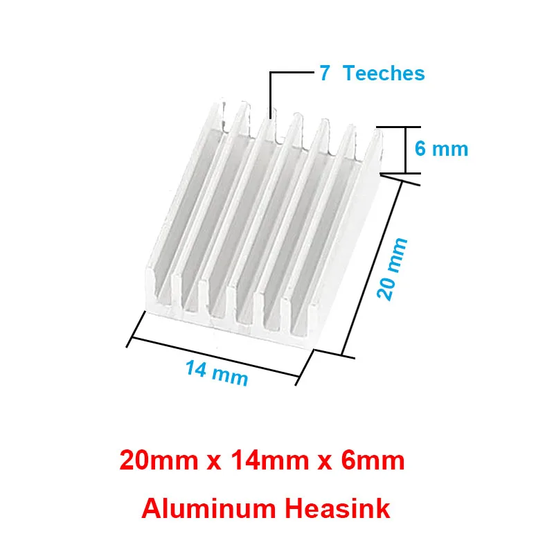 En-Labs 10pcs Aluminum Heatsink 20x14x6mm Electronic Chip Cooling Radiator Cooler,IC MOSFET SCR,Router  Heat Sink Extrusion Fins