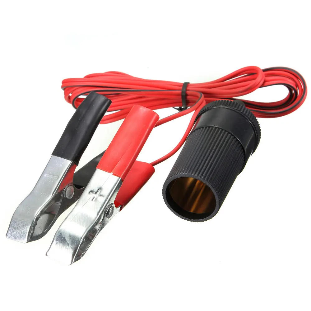 New 12V Auxiliary Socket Cigarette Lighter Clip On Crocodile Leisure Battery Clips Spare Cigarette Lighter