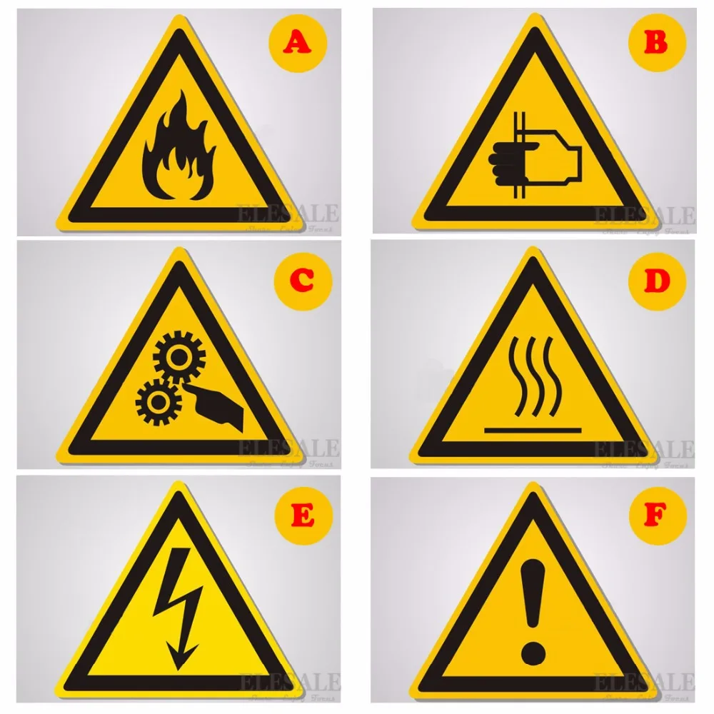 5Pcs Warning Signs Stickers Security Work Safety Warning Labels Water-Proof Oil-Proof Wall Machine Tags Sticker