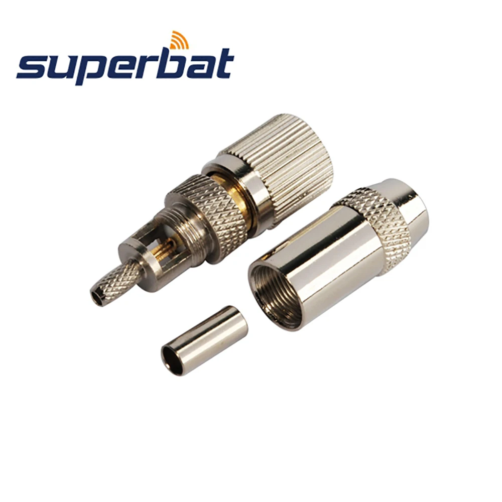 Superbat 75 ohm 1.6/5.6(L9) Connettore coassiale RF con attacco a crimpare dritto maschio per cavo RG174 RG188A RG316 LMR100