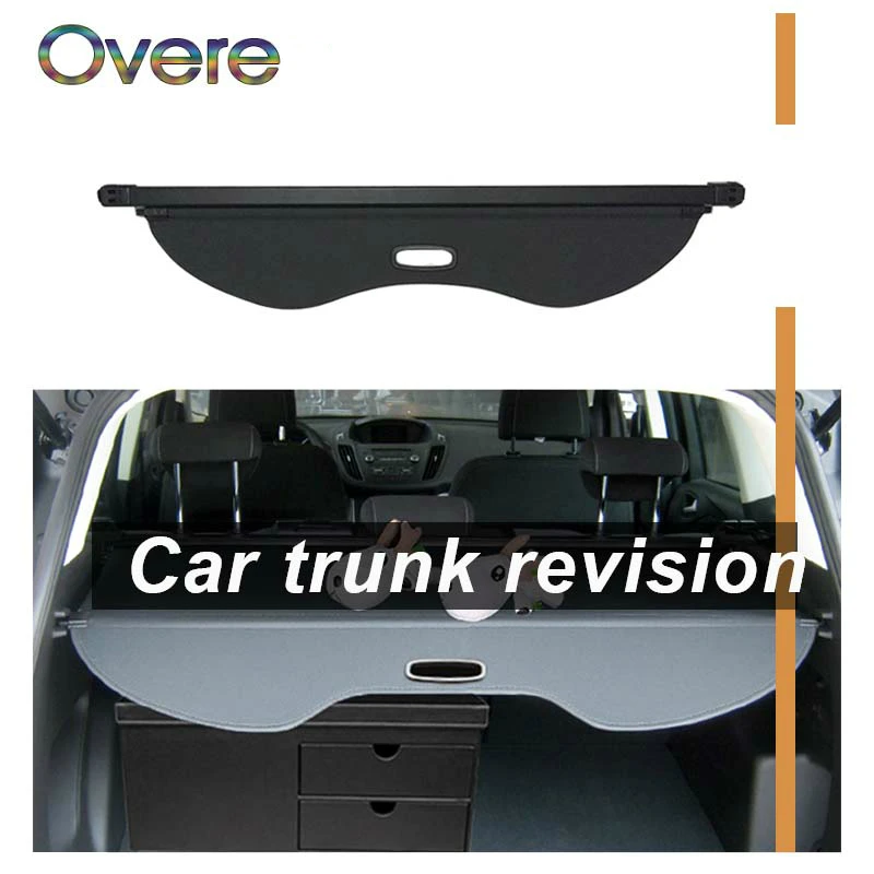 

OVERE 1Set Car Rear Trunk Cargo Cover For Ford Escape/Kuga 2013 2014 2015 2016 Black Security Shield Shade Auto accessories