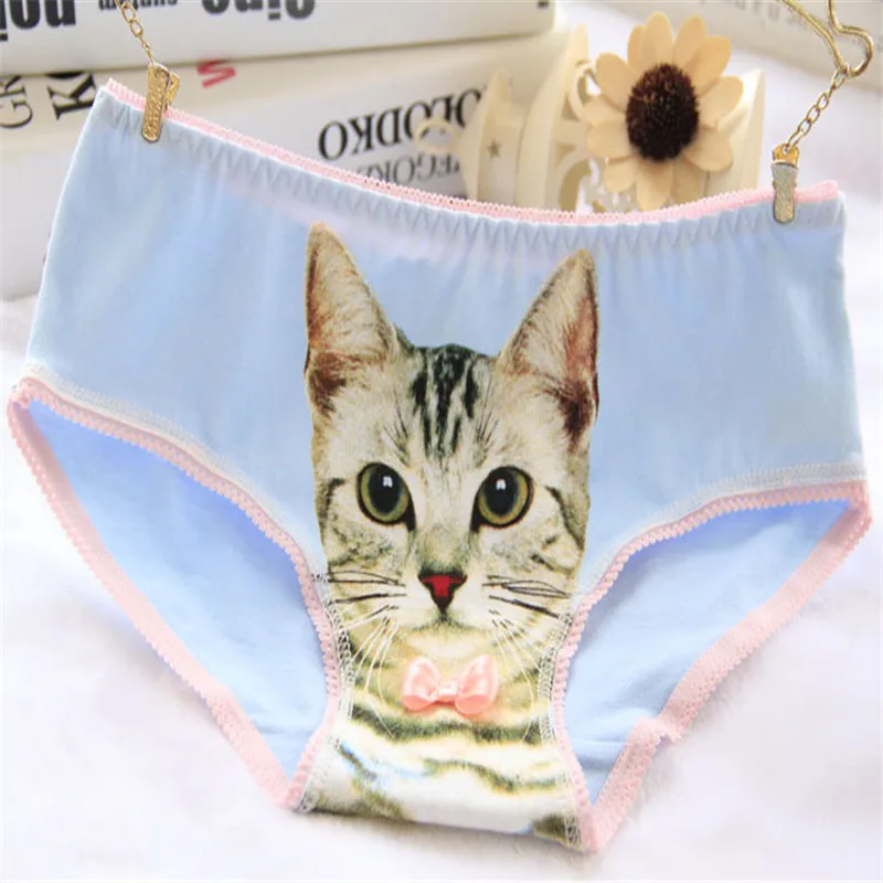 Brand 3D Cat Cartoon Girls Underwear Panties Kids Underwear Stretch Cotton Briefs Young Girls Underwear Calcinha Infant Panty