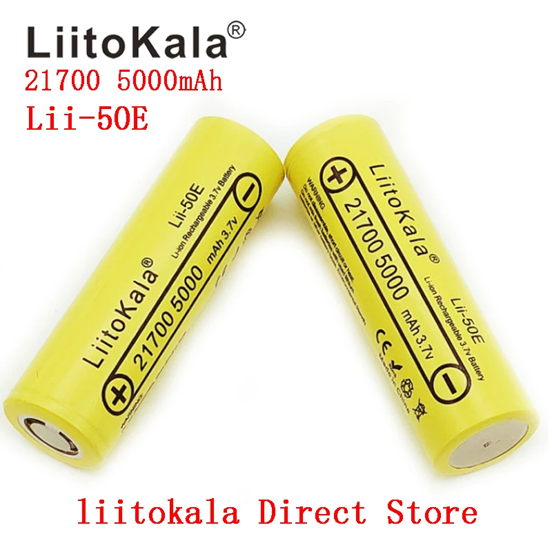 LiitoKala 21700 5000mA Li-ion Battery 3.7V Discharger 35A Power battery E-tools Battery