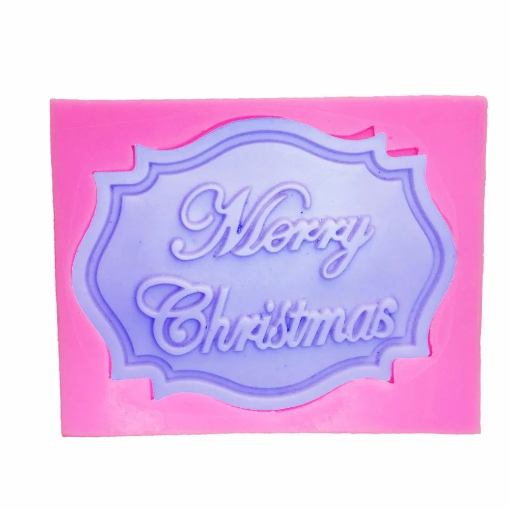 Merry Christmas Letter form chocolate cake decorating tools DIY  fondant silicone mold used to easily create poured sugar T0281