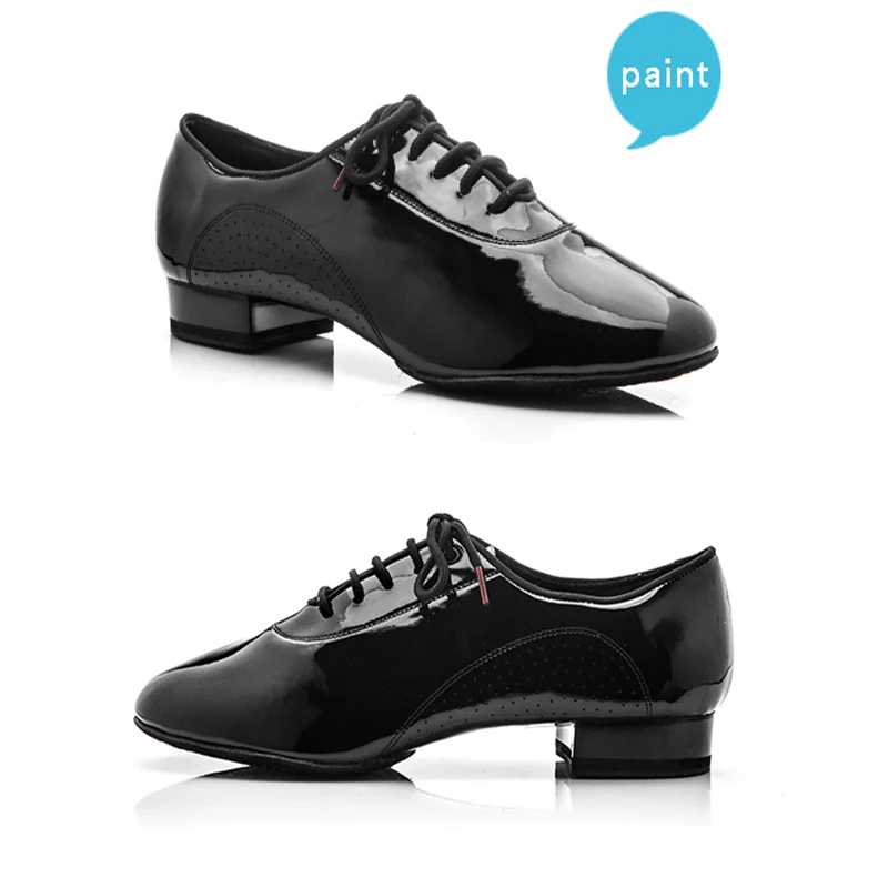 Scarpe da ballo moderne in vera pelle da uomo Brand Square Party Ballroom Latin Soft pelle bovina Black BD 309 coupon prova gratis la SALSA