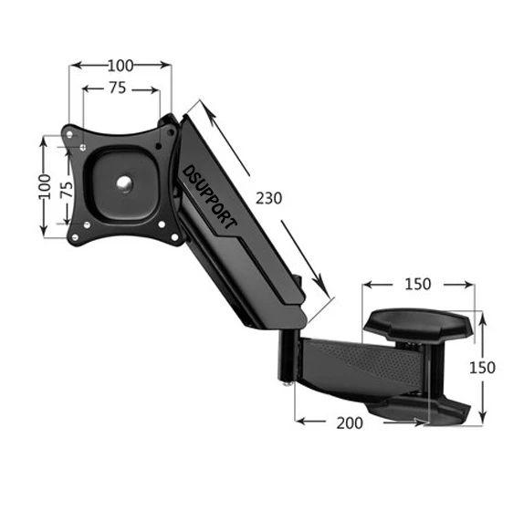 Bandeja para teclado con orificio de montaje VESA, soporte de 100x100mm para bricolaje, para teclado de trabajo fijo con brazo de soporte de Monitor