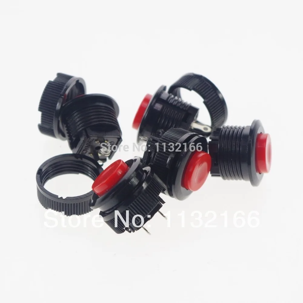 Red 2 Pin SPST OFF-(ON) 1A 250VAC 14mm Momentary Unlock Push Button Switch NO