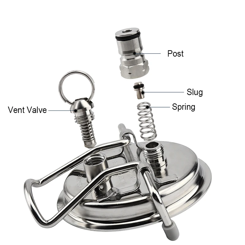 Ball Lock Keg Lid Replacement Cornelius Lid With Stainless Steel Presure Relief Valve For Home Brew Beer Carbonation