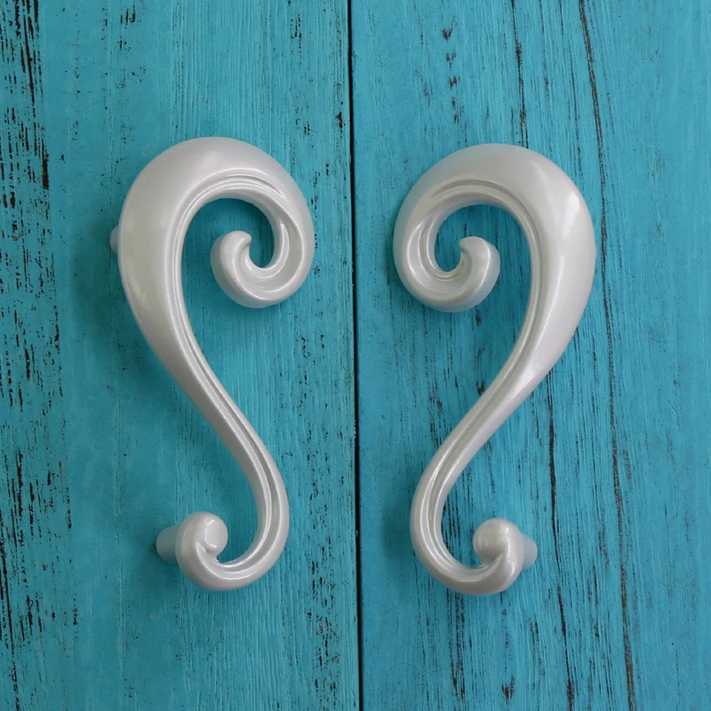 2PCS Pearl white Kitchen Cabinet Pulls,CC 64mm Zinc Alloy Wardrobe door Furniture Dresser drawer Handles Pulls Knob