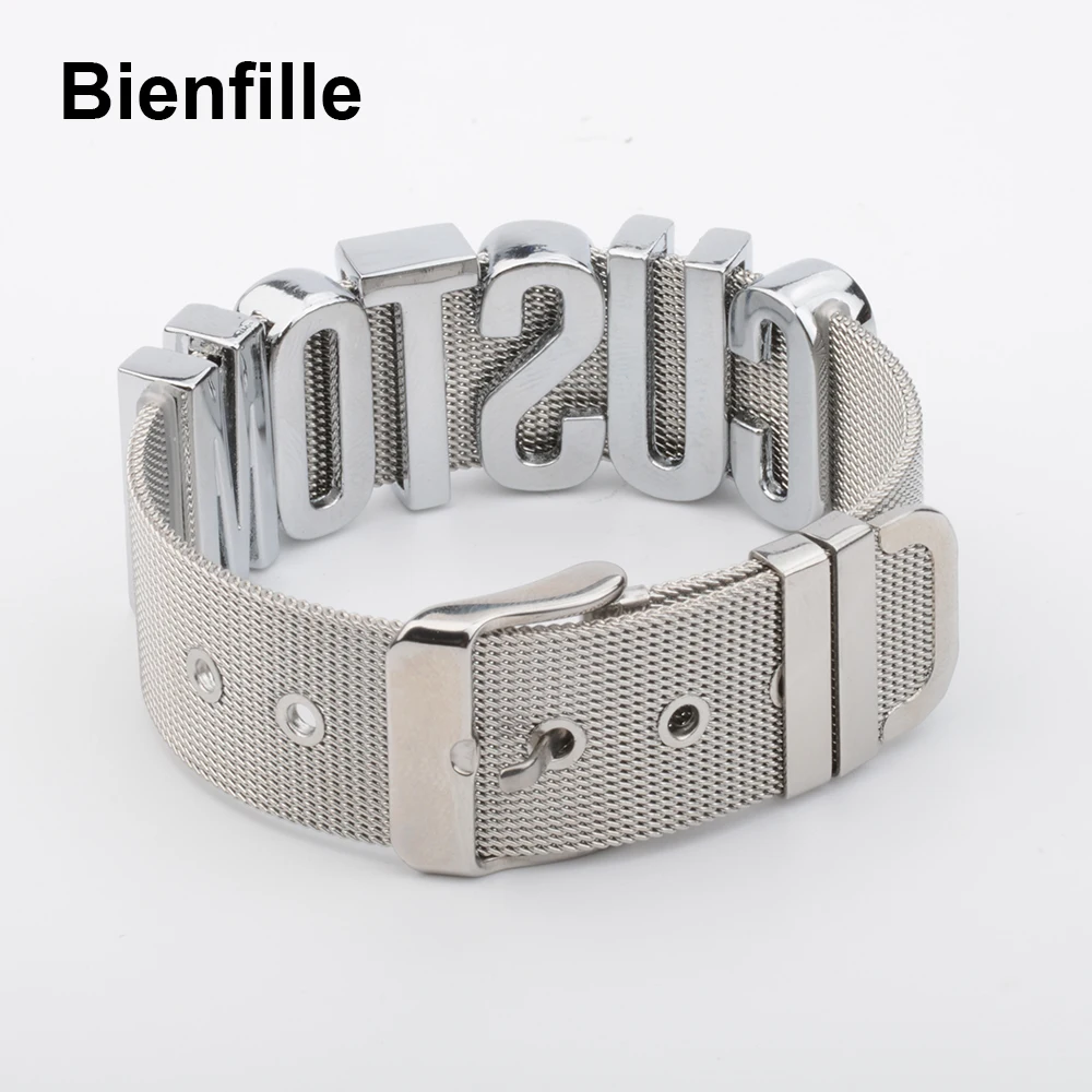 Customized Words Stainless Steel Men Bracelet 100% Handmade Fashion Girlfriend Gift Choose Name Jewelry For Women Accessories