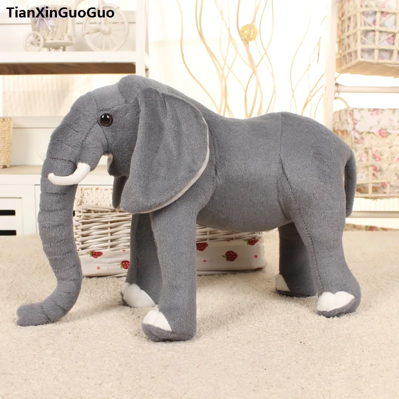 large 40x32cm gray elephant plush toy cartoon elephant soft doll throw pillow birthday gift s0481