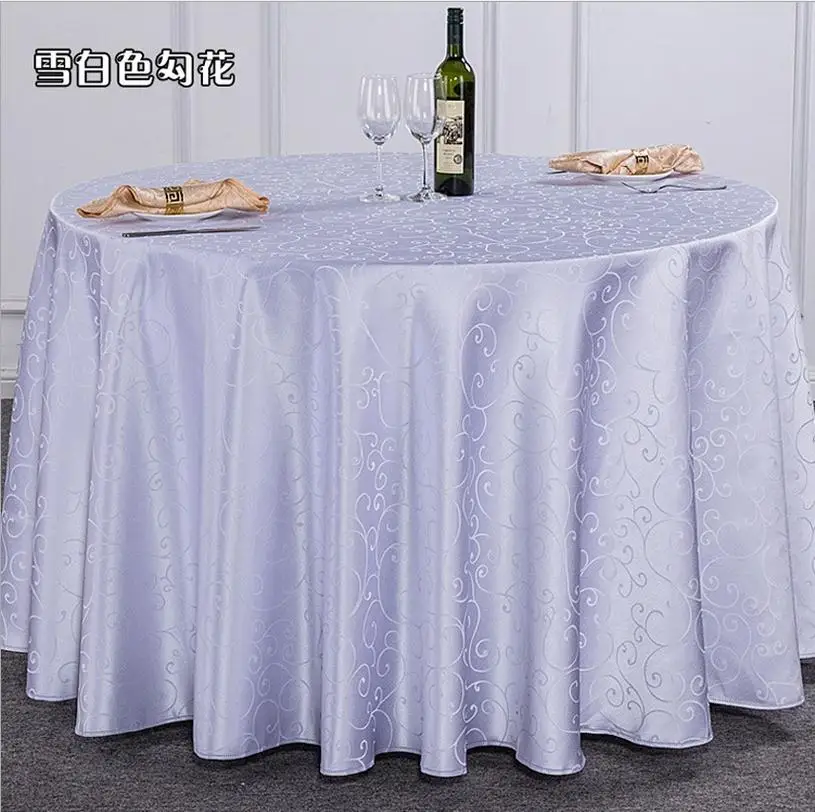 10PCS Polyester Table Cloth Embroidered Round Diameter Tablecloth Table Knitting Cloth Jacquard Table Cover Wedding Decoration