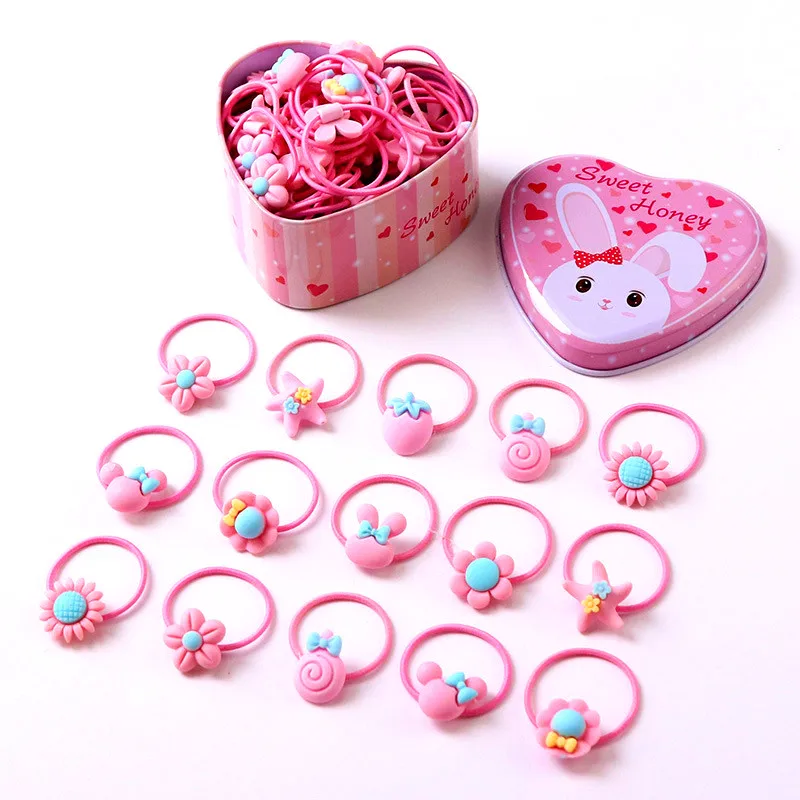 20pcs High Quality Hairwear Cartoon Baby Girl Elastic Hair Bands Ponytail Holder Hair Rope Kids Rubber Hair Bands Accessories