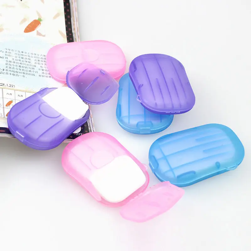 Draagbare Wassen Slice Sheets Hand 1 Doos Bath Travel Scented Schuimende Zeep Reizen Accessoires Mini Hand-Wassen Organizer