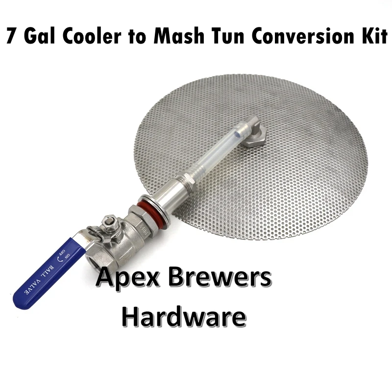 7 Gal Cooler to Mash Tun Conversion Kit, Cooler NOT included, Homebrew Supply, Brewer Hardware