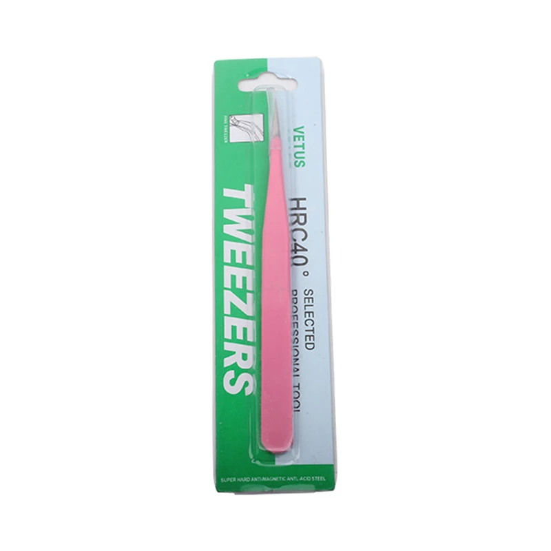 Pink Eyelash Tweezer Stainless Steel Straight Tweezer for Eyelash Extension Nail Tweezer Quality Volume Lashes Tweezers