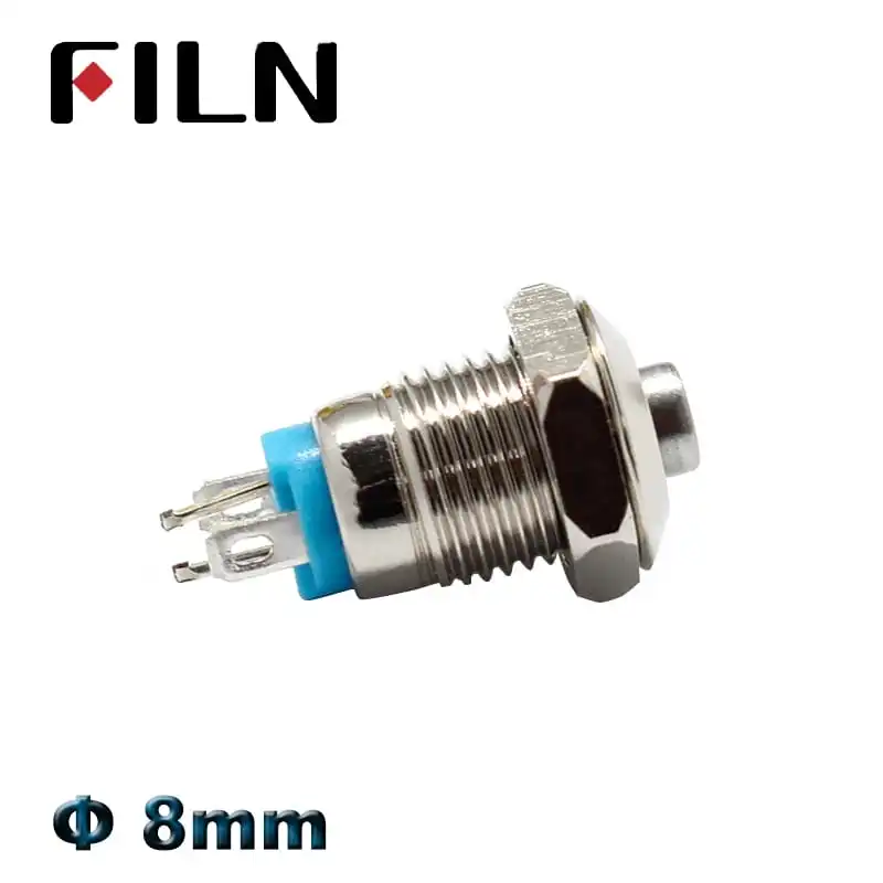 8mm mini metal push button switch on off momentary high head switch 3v 12v led illuminated  push button 1 no switch