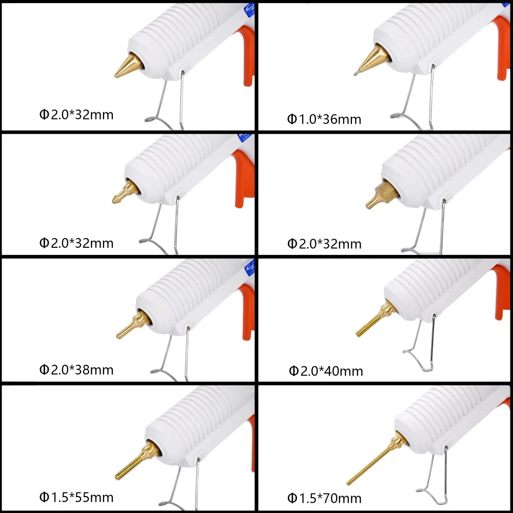 Hot Melt Glue Gun Long Nozzle Large Diameter Small-bore 1.0x36mm 1.5x55mm 1.5x70mm High Quality Steel Material with Wrench 3Pcs