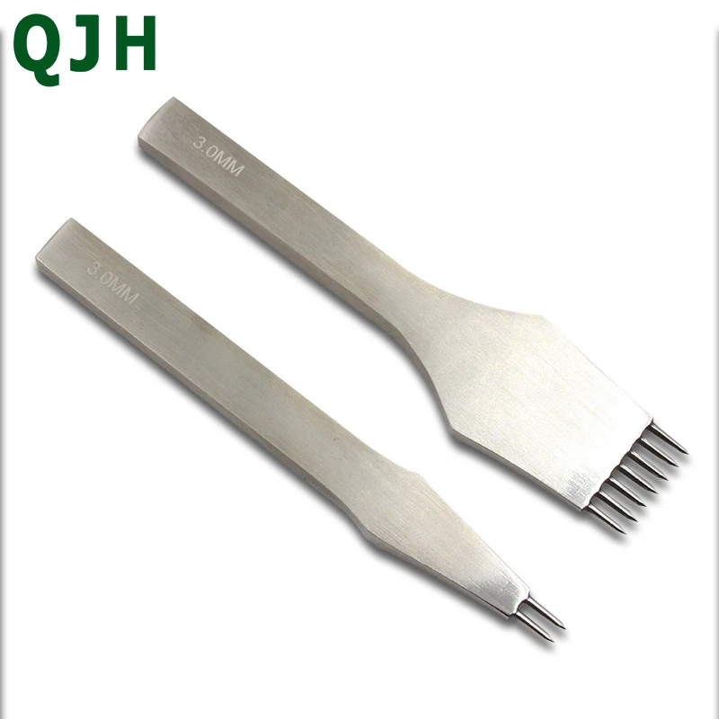 Best 2+5+7 Prong Leather Punching Round Chisel Tool 3mm/4mm/5mm Sharp Pricking Handmade Leather Punch Craft Stitching Treatments