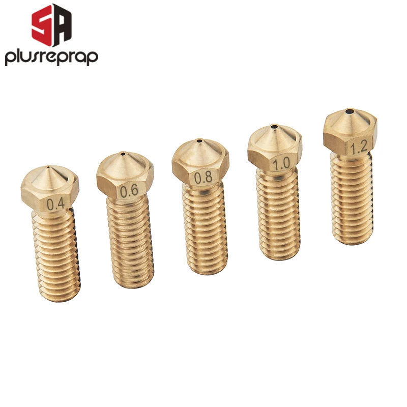 Bocal de bronze 1/10 0.2 0.4 0.5 0.6 0.8 1.0 1.2mm do vulcão dos pces opcional para a impressora 3d 1.75mm filamento sidewinder x1 anycúbico vyper