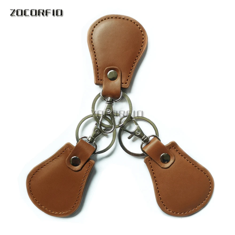 

5pcs/lot 125KHZ RFID EM4100 EM Marine Brown Leather Keyfobs Tokey tag