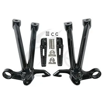 Motorcycle Rear Footrest Foot Pegs Bracket Set For Suzuki GSXR 1000 2007-2008 K7 K8 Black Silver