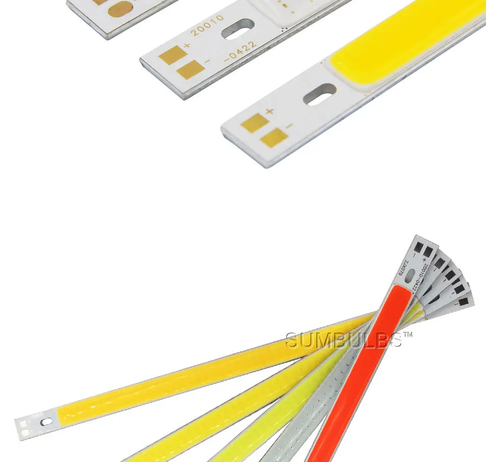 [Sumbulbs] 200 x 10 mm 0422 10 W LED-Licht COB-Streifenlampe DC 12–14 V 1000 lm grün gelb rot blau warmweiß reines weißes Balkenlicht – Detail 5
