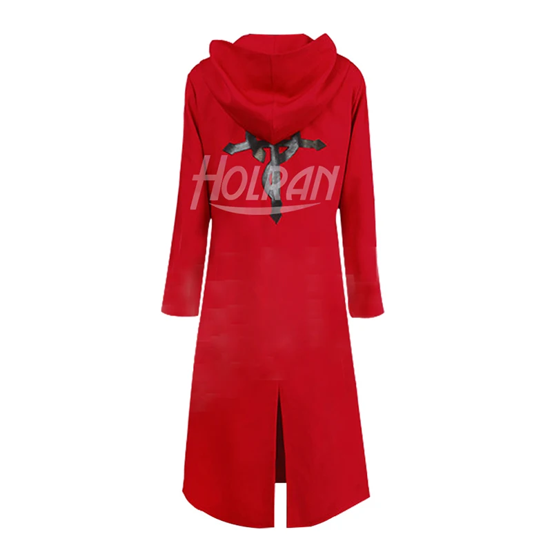 Hoerran-Conjunto de disfraz de Edward Elric para Cosplay, traje de uniforme rojo, abrigo y pantalones de fiesta, Unisex