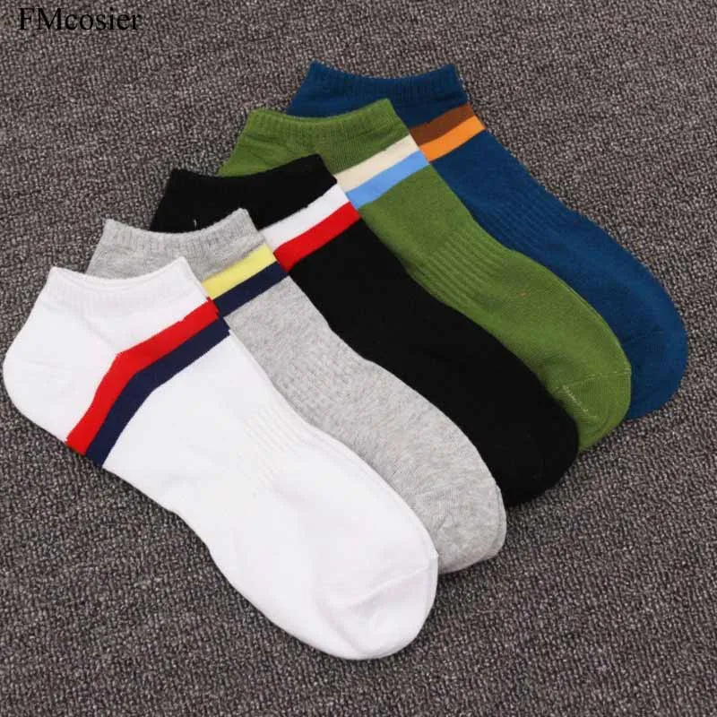 10 Pairs summer High Quality men's cotton socks Comfortable Colorful Ankle short stockings for Male Black Blue White Green