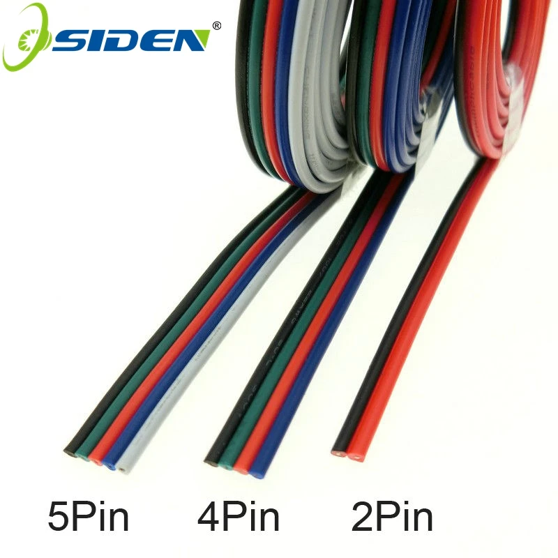 OSIDEN 200M 2pin wire  4Pin 5pin Extension wire,22 awg wire, RGB+White Wire Connector Cable For 3528 5050 RGB RGBW LED Strip