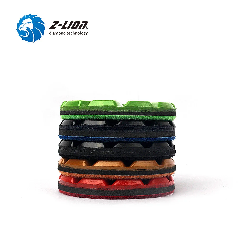 Imagem -05 - Z-lion Diamond Metal Floor Polimento Pad Disco de Moagem de Concreto Piso Sinterizado Polimento Pads Pcs