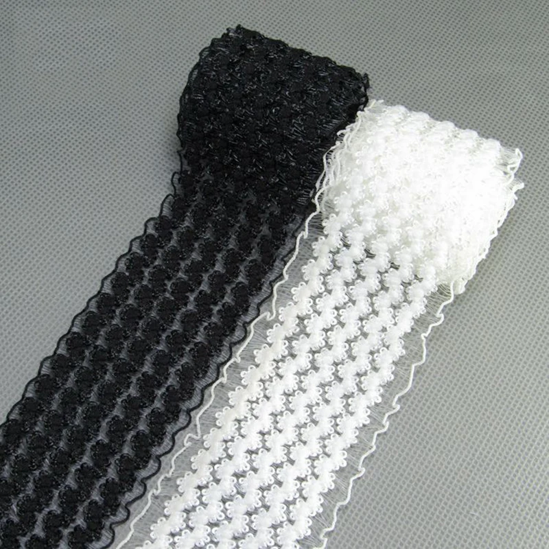 Lace Mesh Rubber Band 50mm Black White Elastic Bands 5cm Sewing Lace Trim Ribbon DIY Craft Handmade Webbing Wholesale 1M