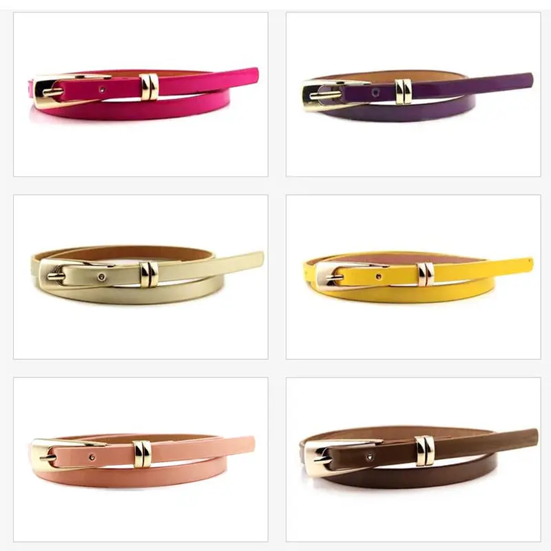 Ceinture en cuir pour femmes, 15 couleurs acidulées, 1 pièce