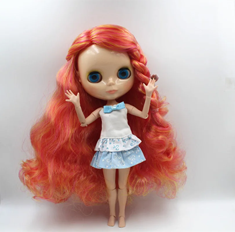 

Free Shipping BJD joint RBL-354J DIY Nude Blyth doll birthday gift for girl 4 colour big eyes dolls with beautiful Hair cute toy