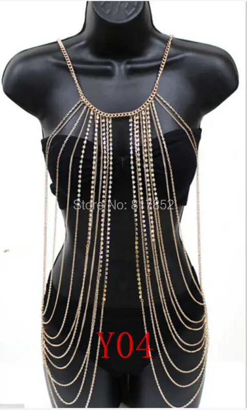 FASHION Y01-Y20 WOMEN Gold colour CHAINS Chains ROCK WOMEN HARNESS Chains JEWELRY 2 COLORS