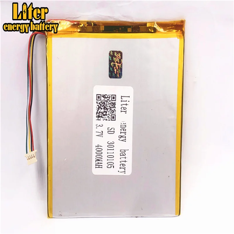 1.0 MILÍMETROS 5pin conector 30110105 3.7 v 4000 mah lipo bateria em Baterias recarregáveis com capacidade total de tablet pc