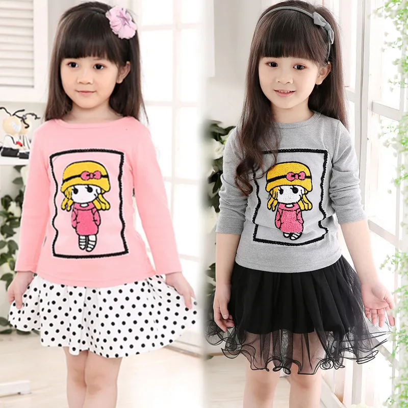 

2022 Spring brand baby girls sweatshirt Cotton Fashion 3D Embroidery children clothing cartoon Tracksuit t shirts kids tops