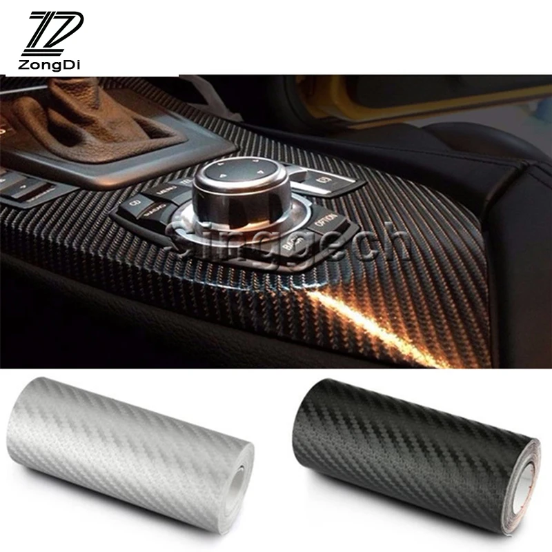 

ZD 30X127cm Car-styling Carbon Fiber Car Stickers for Audi A4 B6 B8 VW Passat B5 B7 Skoda Octavia A7 A5 Renault Megane 2 3 Ford