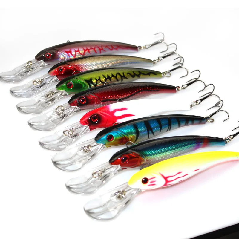 2018 New peces 8pc/lot High Quality 16.5cm 29g Fishing Lure Minnow  bait 2# High Carbon Steel Hook Ocean Lure Fishing Tackle