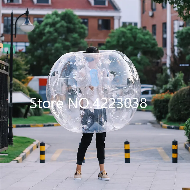 จัดส่งฟรี Air Bubble ฟุตบอล Zorb Ball 0.8 มม.100% PVC 1.5M Air กันชนผู้ใหญ่ Inflatable Bubble ฟุตบอล