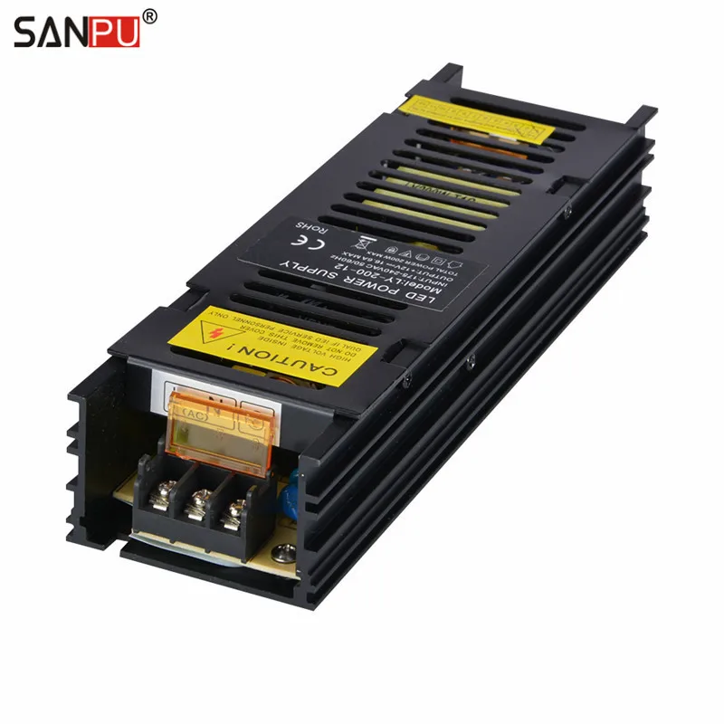 SMPS LED Power Supply 12V 200W 16A Switch Drivers 12V 220V 230V AC to DC Light Transformers Black Full Container Load Wholesale