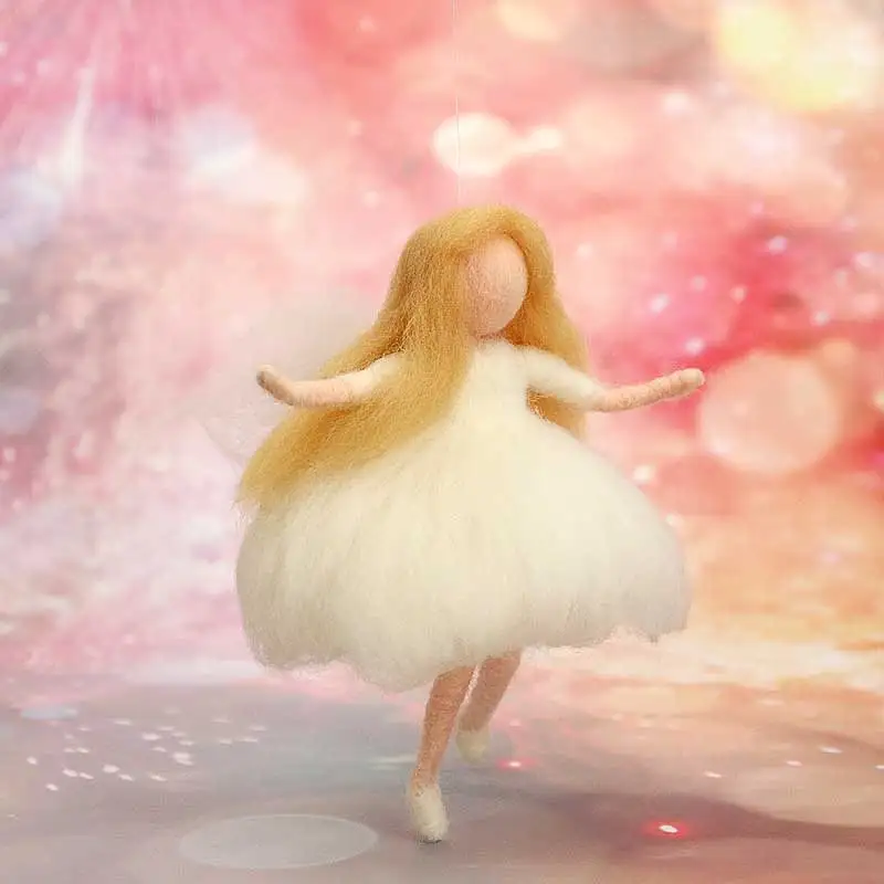 Non-Finished Women Wedding Decoration Angel Fairy Girl Wool Needle Felting Gift For Christmas Birthday Fieltro Handmade Material