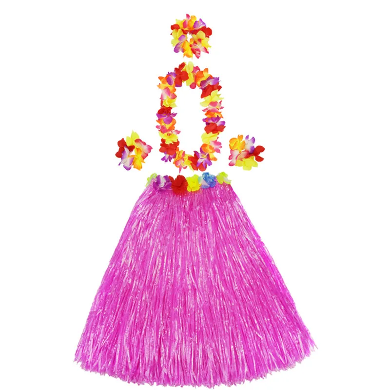 80 cm Kunststofffasern Mädchen Frau Hawaiian Hula Rock Hula Gras Kostüm Blumenrock Hula Tanzkleid Party Hawaii Strand