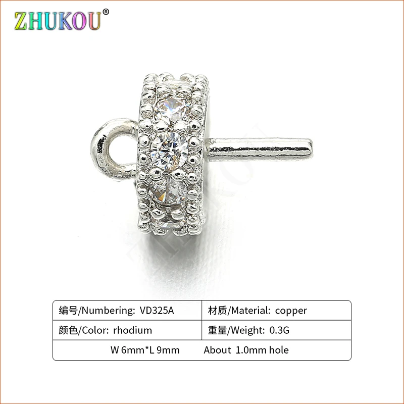 6*9mm High Quality Handmade Cubic Zirconia Earring Charms Pendants Diy Jewelry Findings, Hole: 1mm, Model: VD325