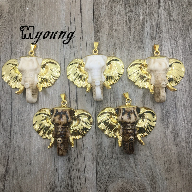 Mammoth Skull Pendants ,Elephant Skull Boho Ethnic pendant Charms For DIY Jewelry Making MY1925