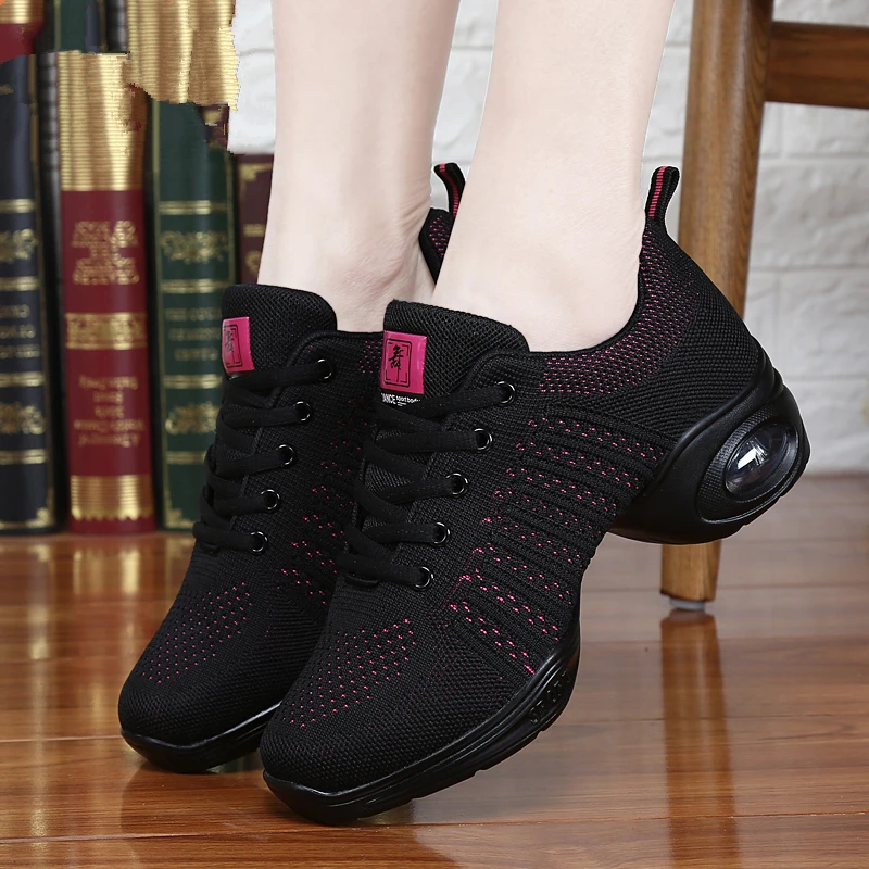 822 Mesh Dance Shoes Women's Jazz Modern Soft Outsole Dance Shoes Breathable Lightweight Dance Fitness Shoes